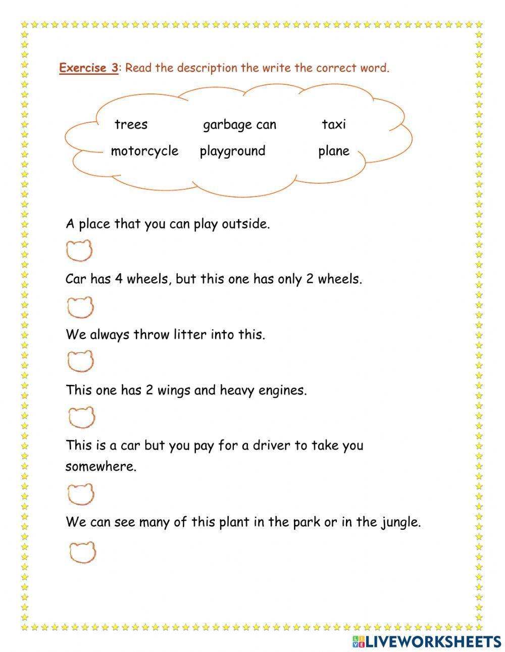 (Family and Friends 3) Vocabulary Review Unit 10 - Unit 12