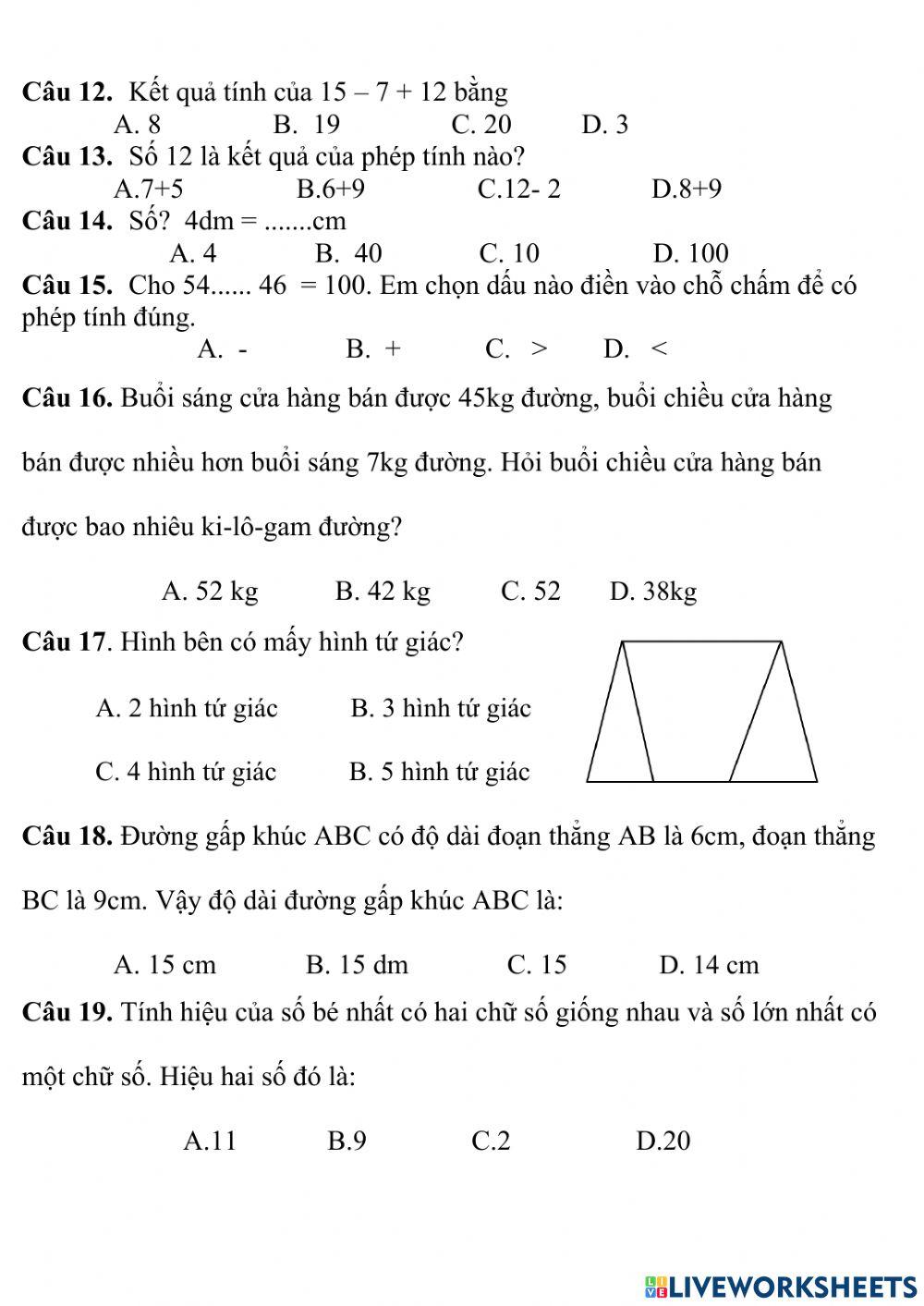 Toan on tap cuoi ki lop 2