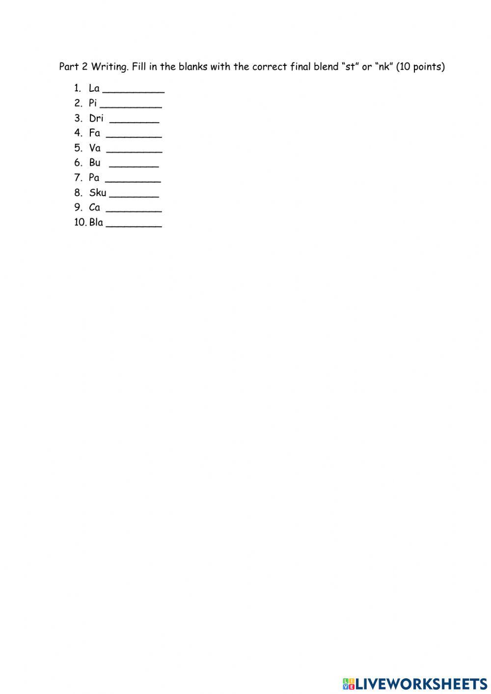 Phonics Mid-tenm Test G4 2nd Sem