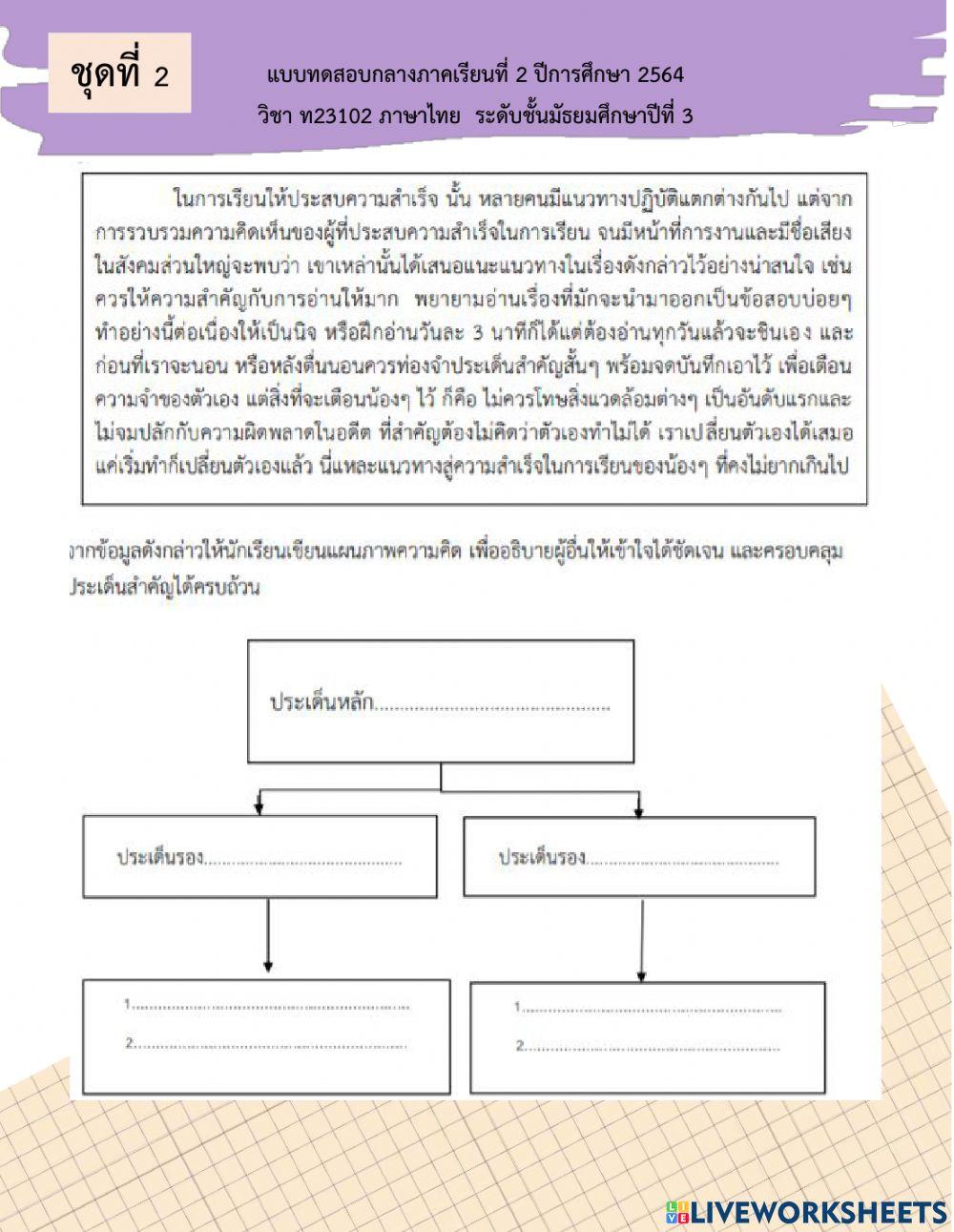 ข้อสอบกลางภาค