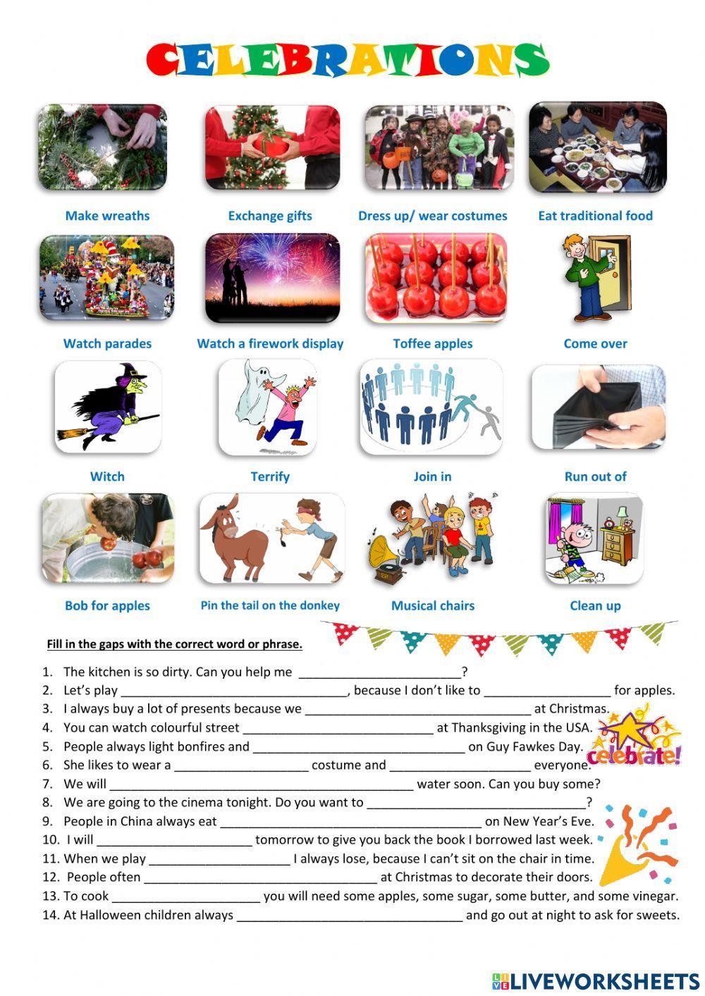 Celebration- Music: English ESL worksheets pdf & doc