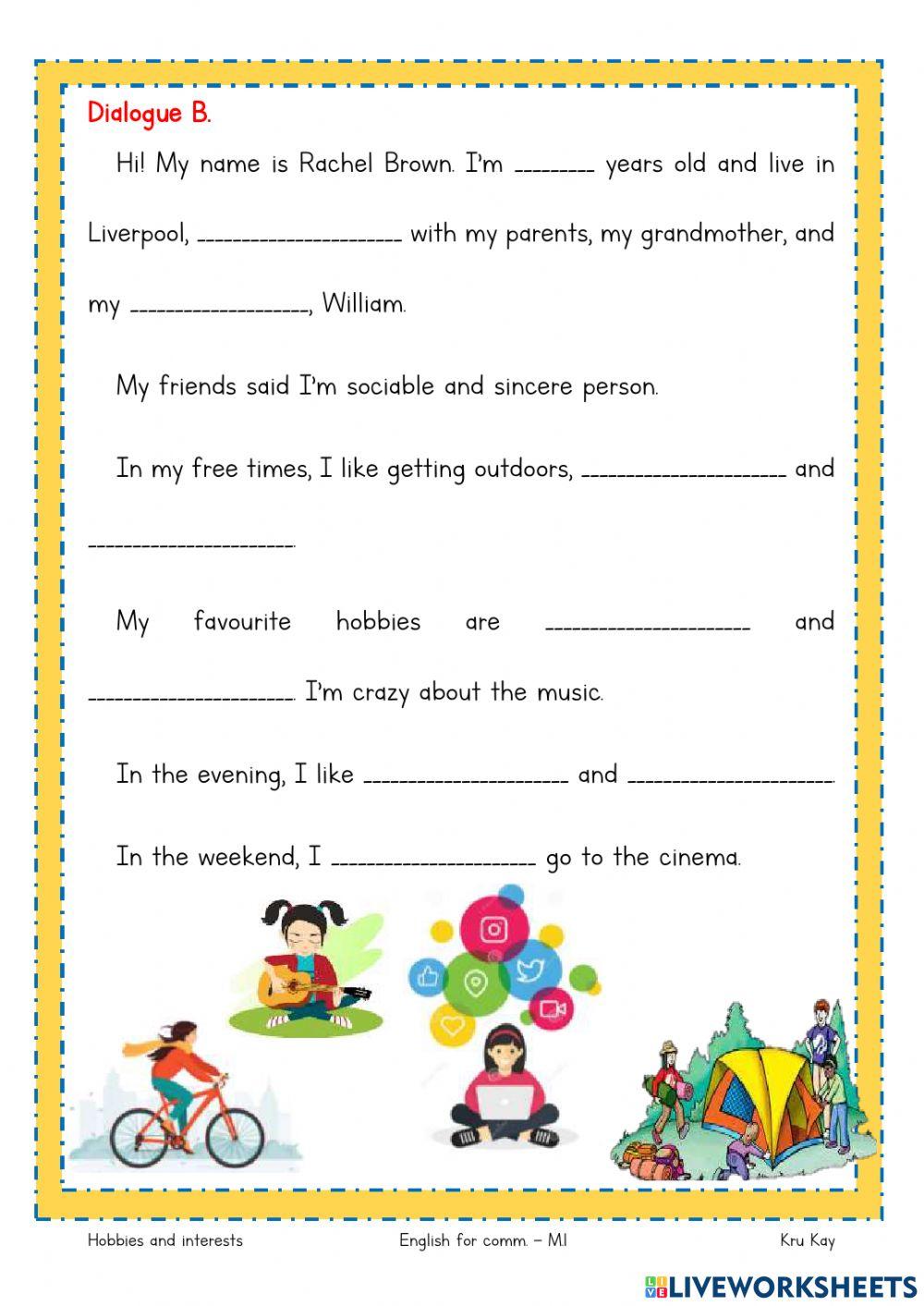 Hobbies and interests