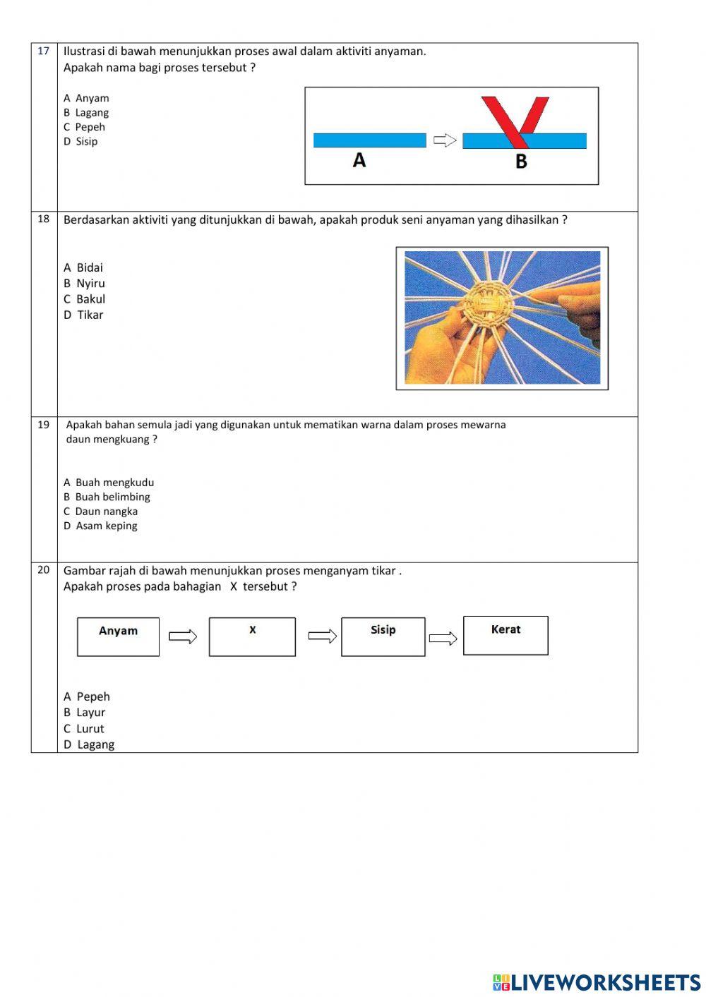 Tingkatan 3 Tajuk 9 : Seni Anyaman