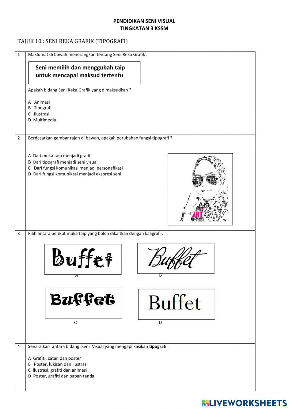 Tingkatan 3 Tajuk 10 : Seni Reka Grafik (Tipografi)