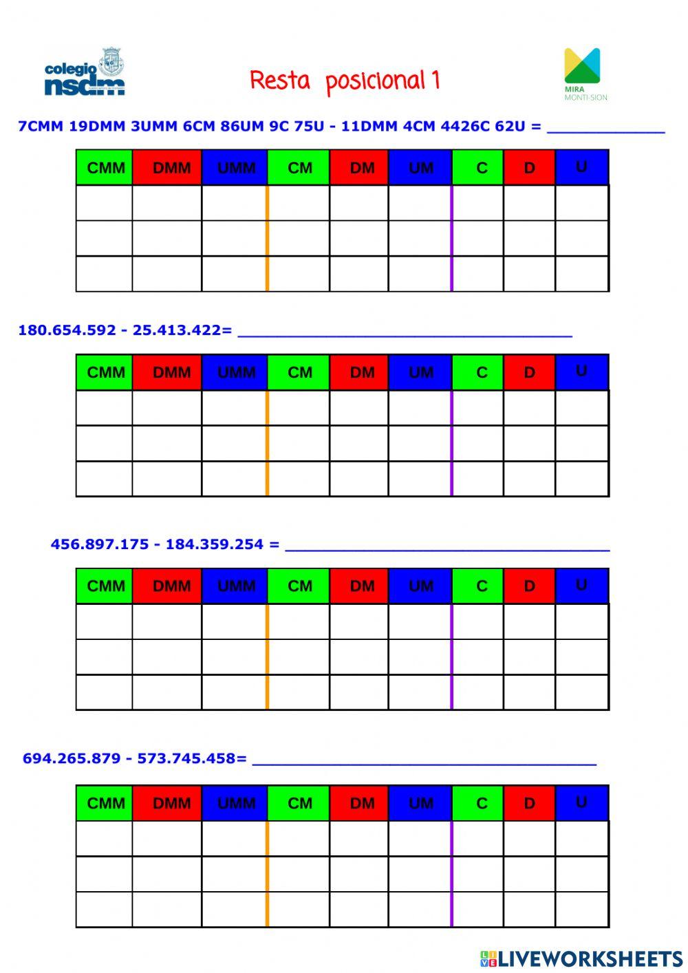 resta abn (posicional)