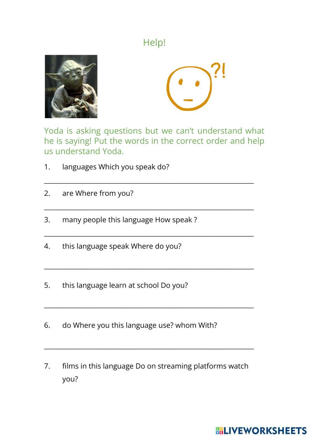 Put the words in the correct order