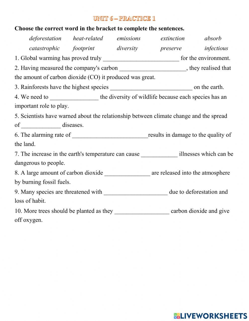 Y11 - Unit 6.1 - vocab