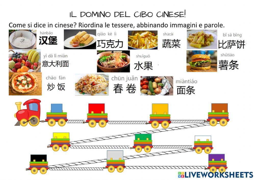 Il trenino del domino del cibo in cinese