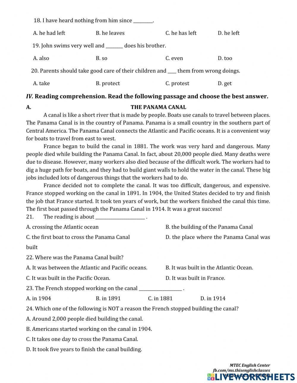 Grammar - practice test no 2