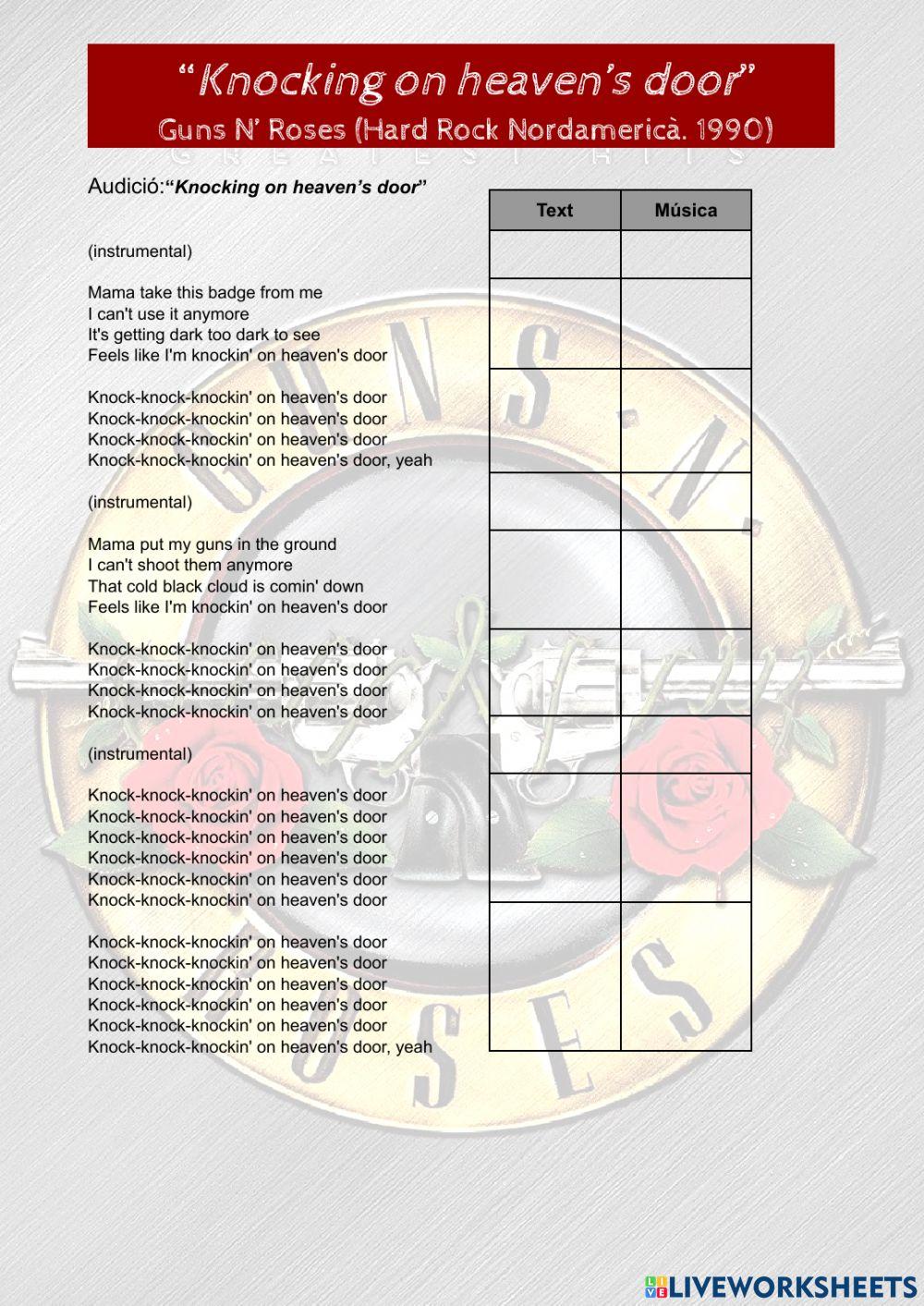 Knocking on heaven's door