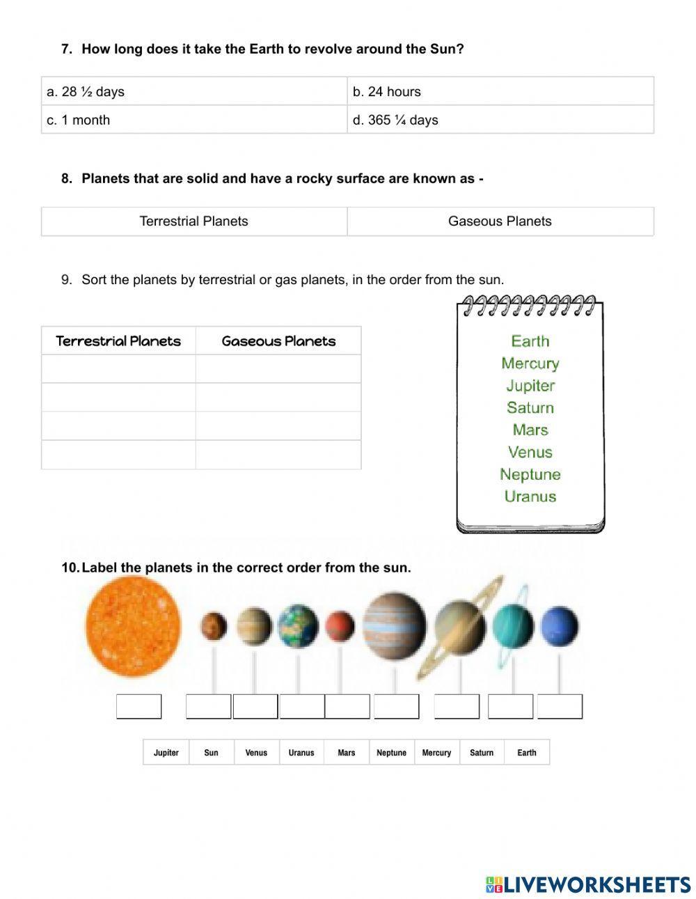 SOL 4.5 Planets Quiz