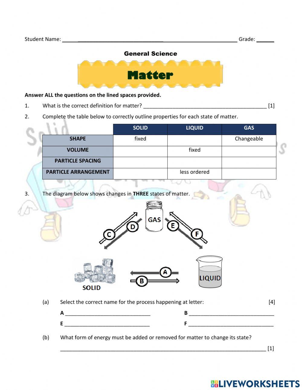 GS - Matter, Properties, and Changes