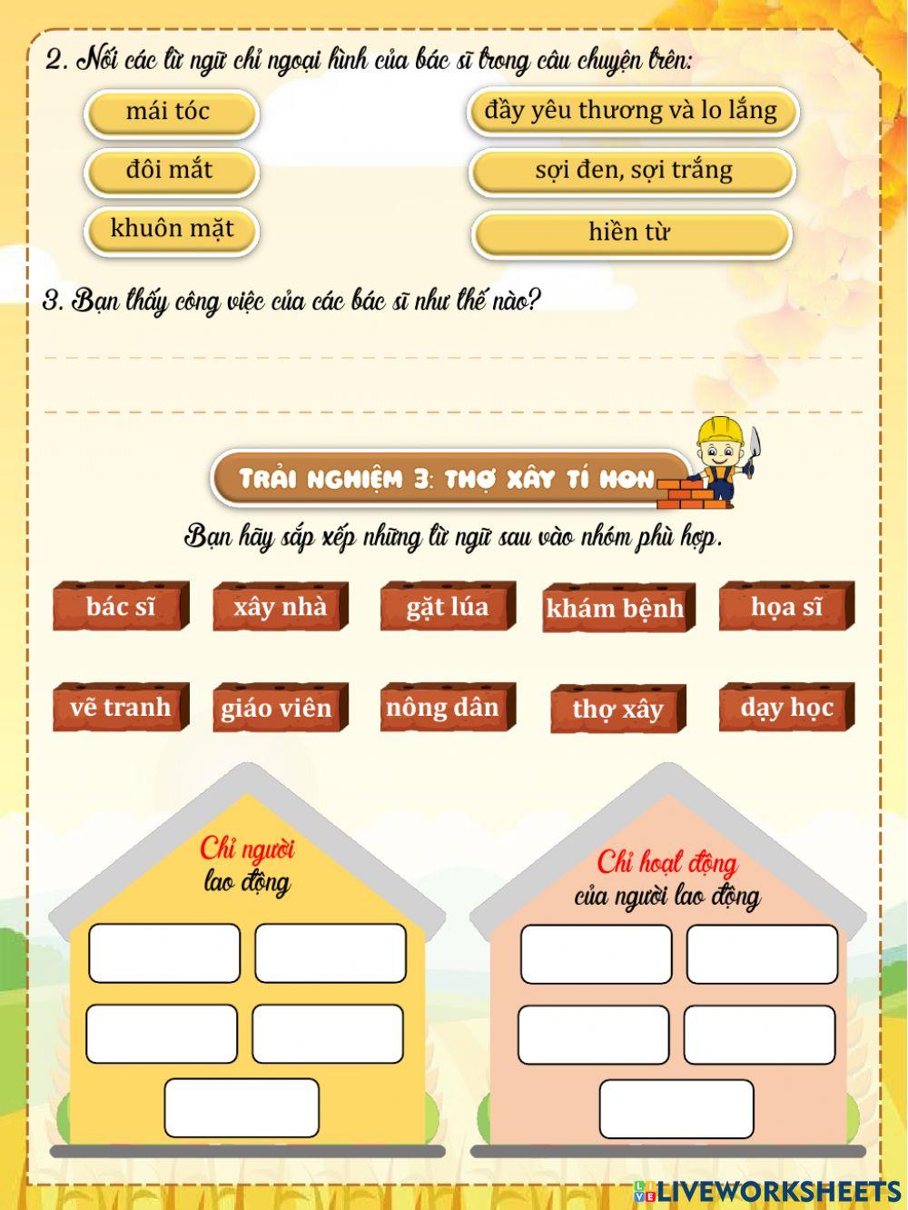 Bài tập cuối tuần 17-Tiếng Việt