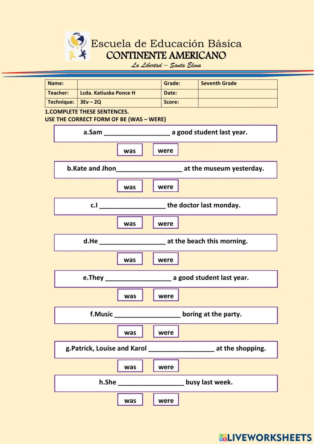 SEVENTH GRADE - 3RD EVALUATION