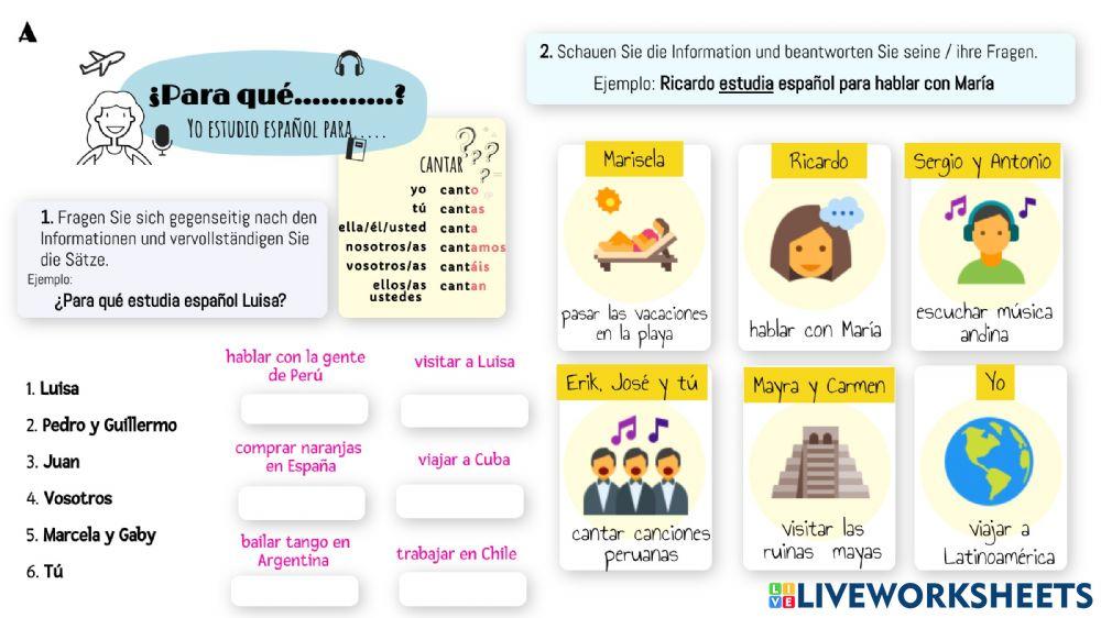 Juego de rol- para qué estudias espnol - Alumno A