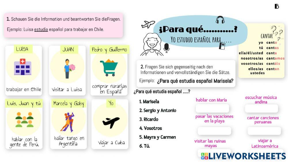 Juego de rol- para qué estudias espanol - Alumno B