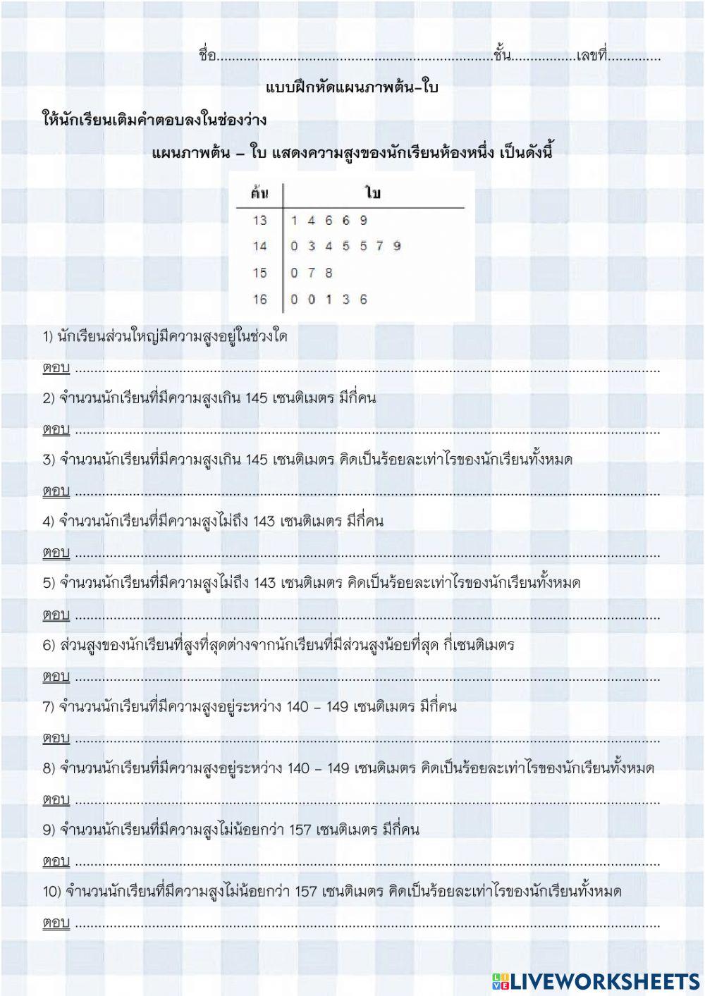 แผนภาพต้นใบ