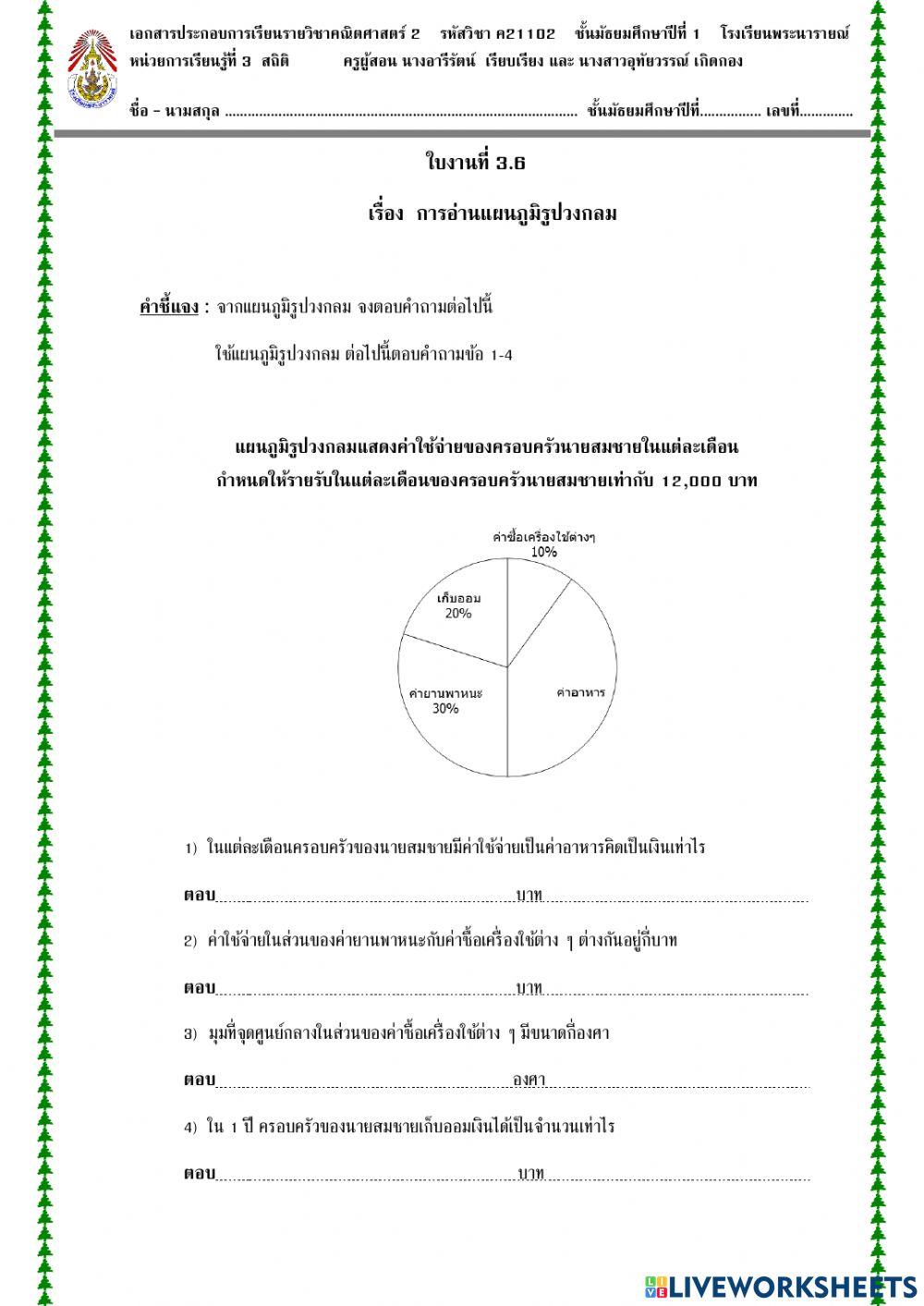 การอ่านแผนภูมิรูปวงกลม
