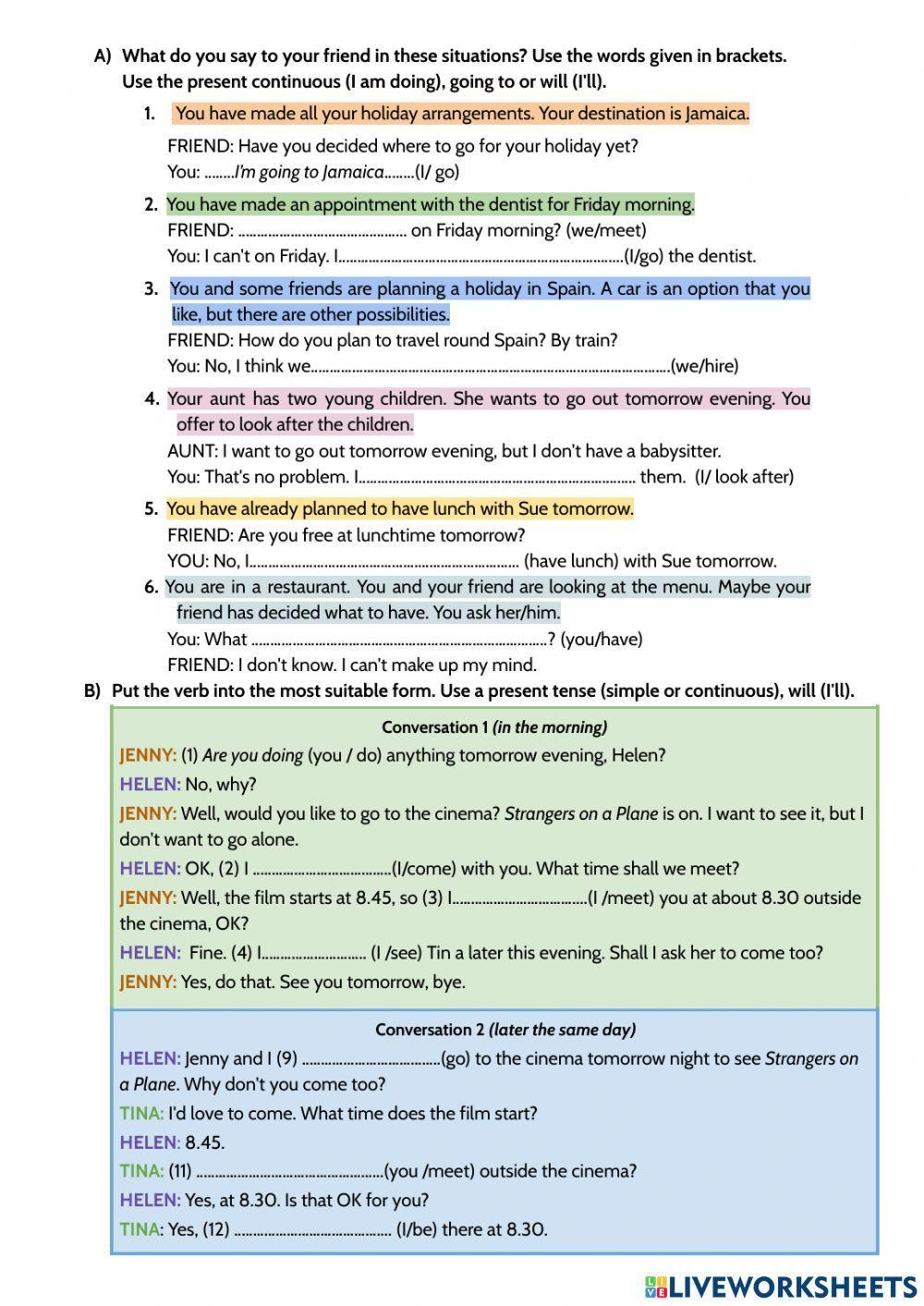 Future (will-be going to)