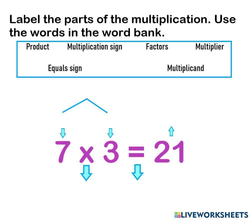 Parts of the multiplication
