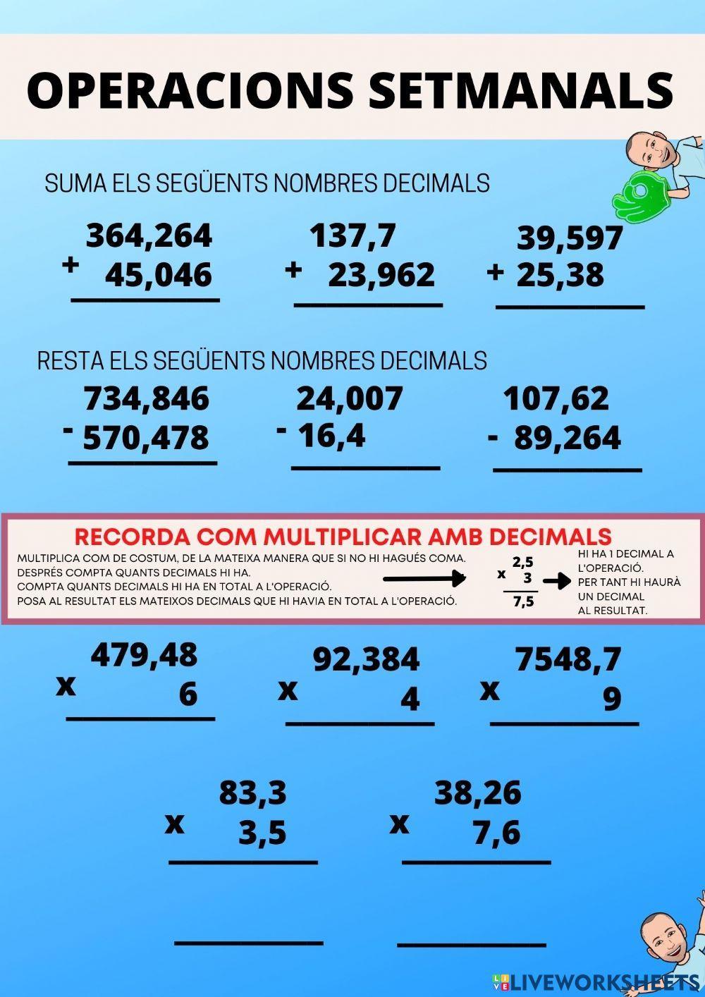 Operacions decimals