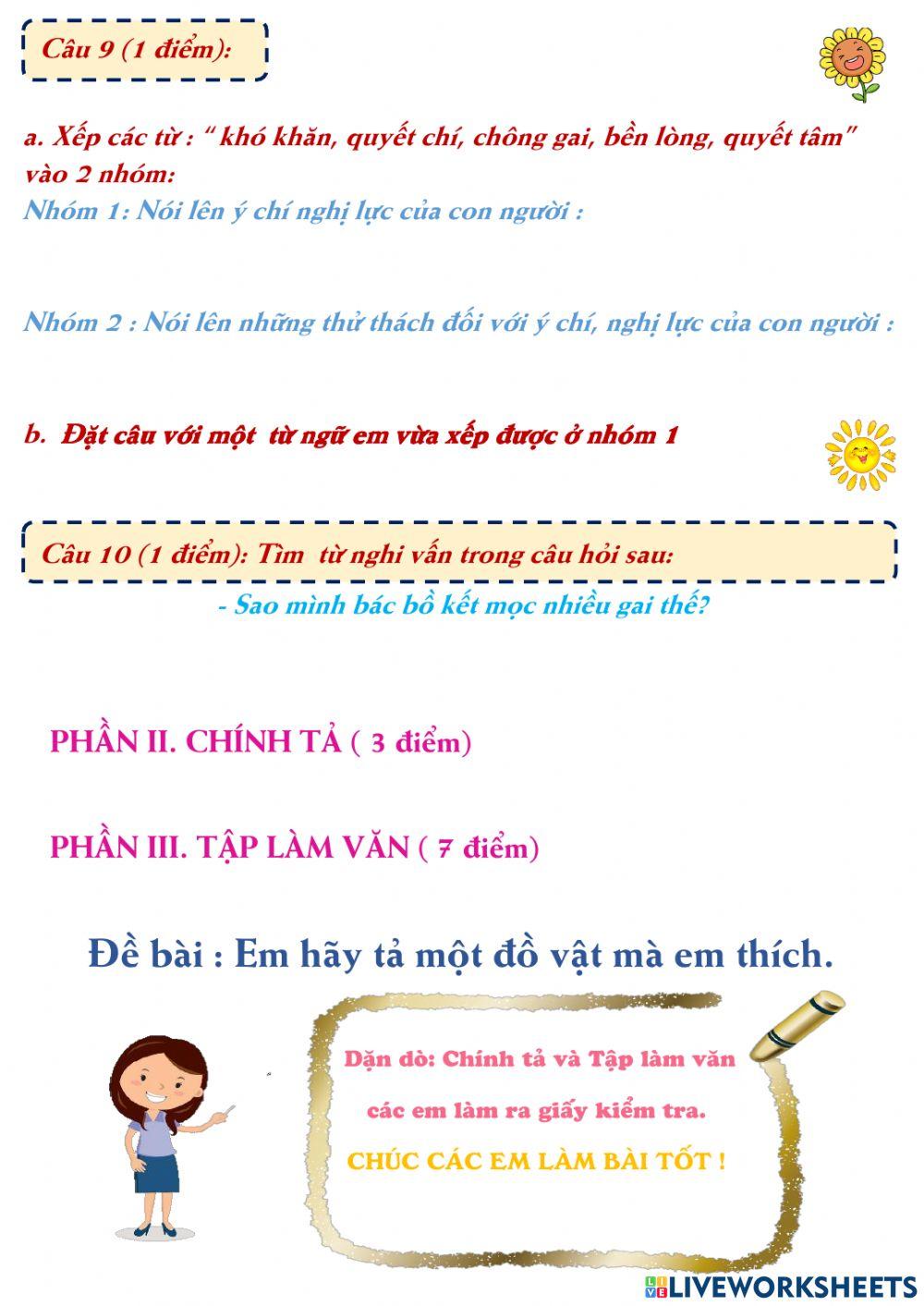 Bài kiểm tra cuối ki 1 - tiếng việt 4 (bản chuẩn)