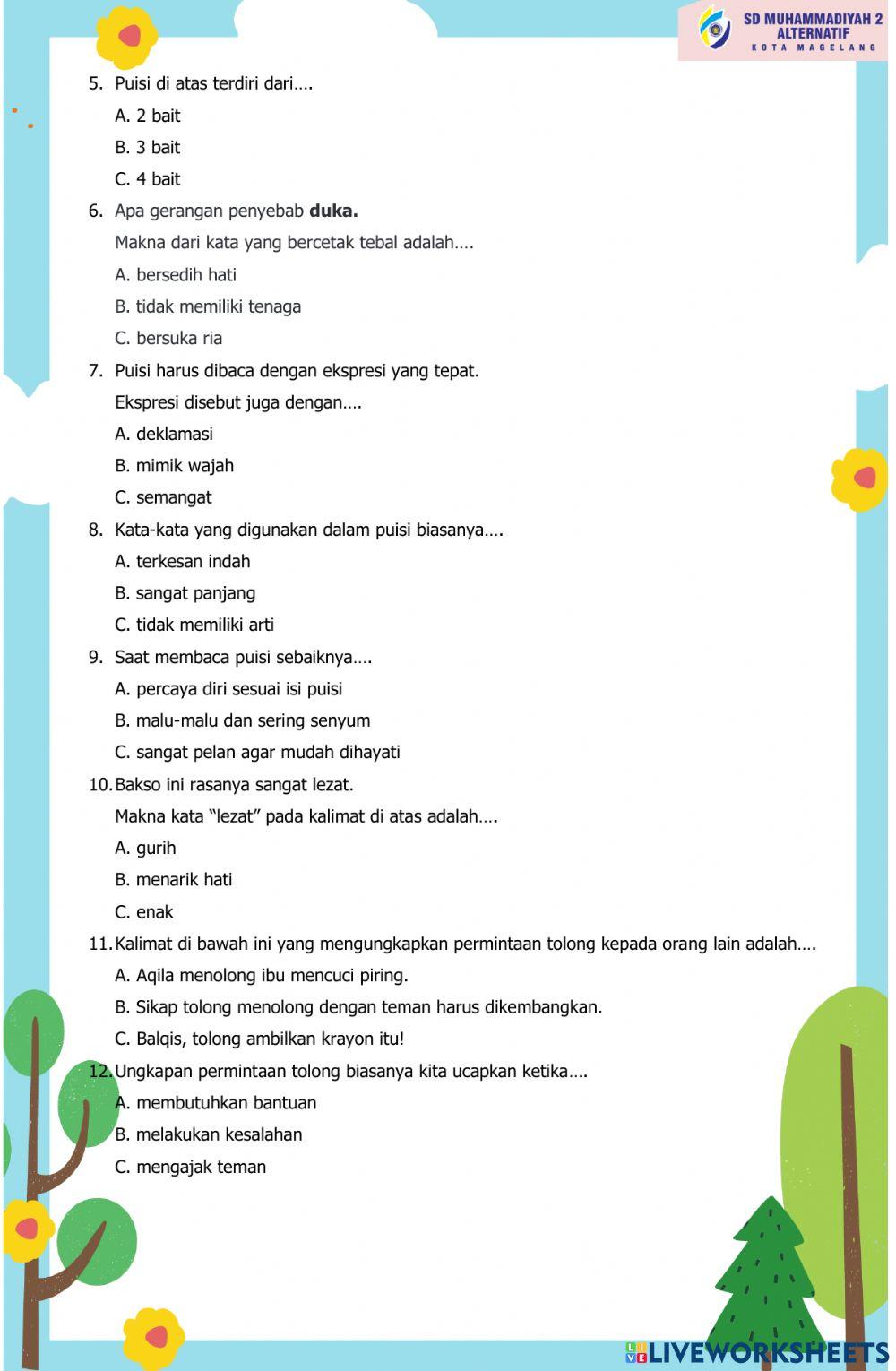Review Bahasa Indonesia - Tema 5 Subtema 1 dan 2