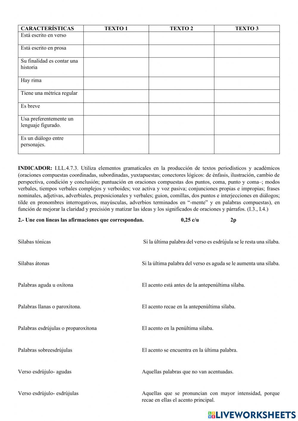 Evaluación quimestral 9no