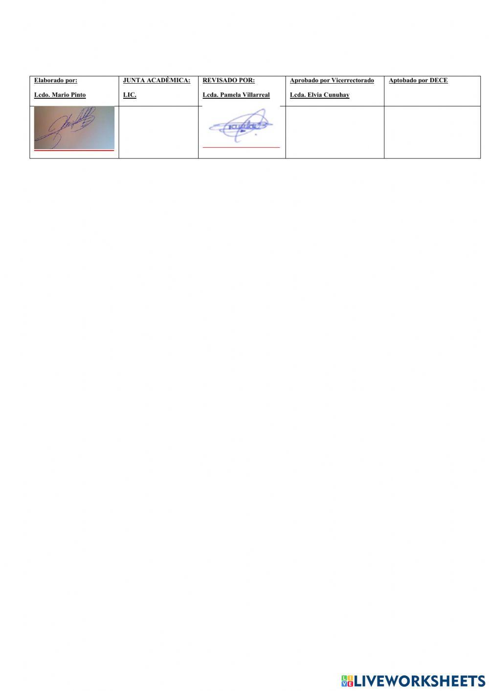 Evaluación quimestral 9no