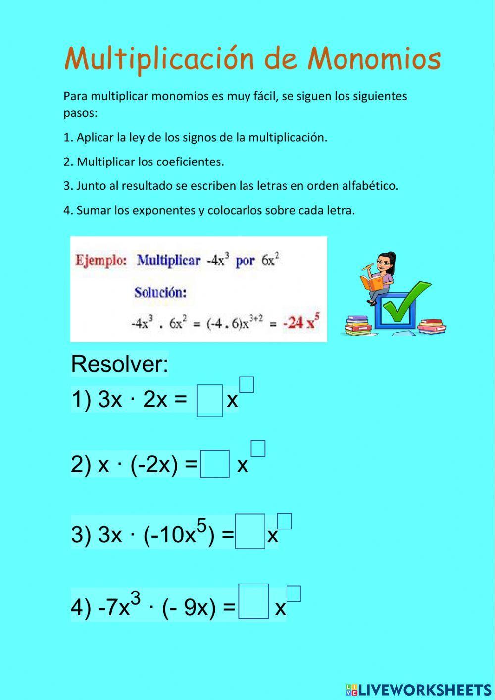 Multiplicaciòn de monomio