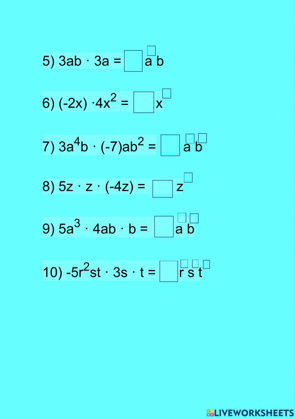 Multiplicaciòn de monomio