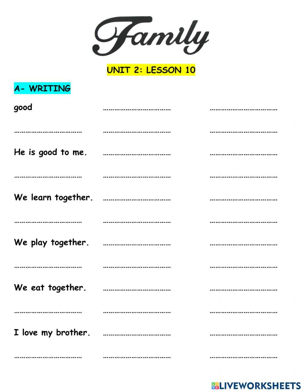 Hang Out Starter Unit 2 Family Lesson 10