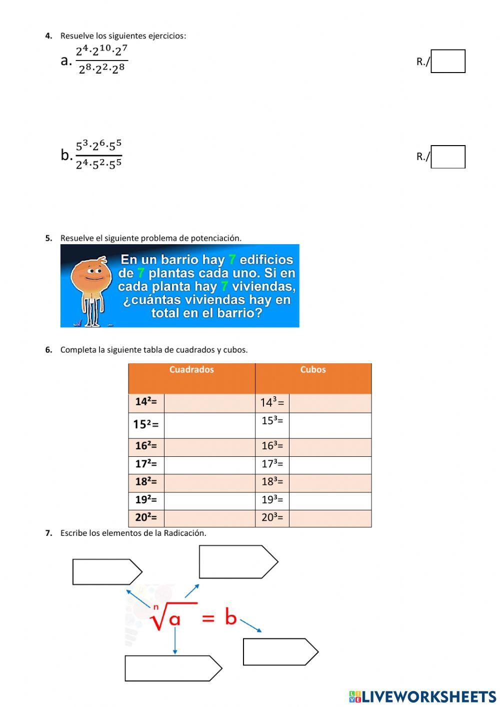 Potenciación y Radicación