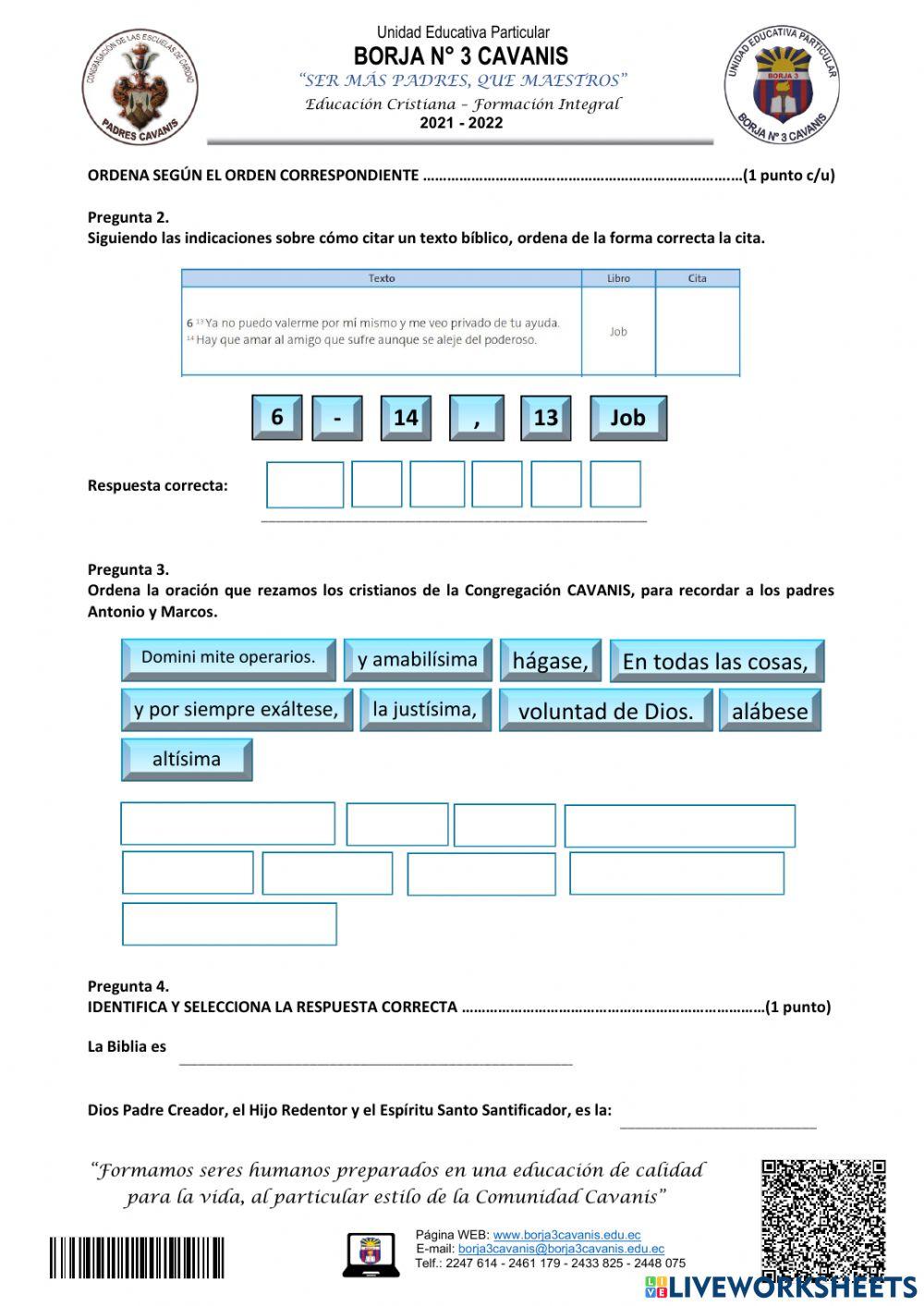 Evaluación Formativa 5 EGB