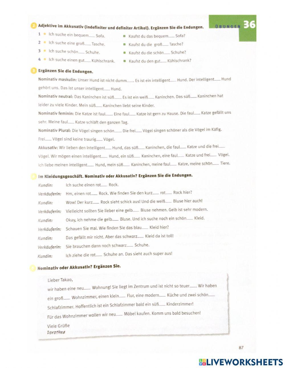 Adjektivdeklination (3)