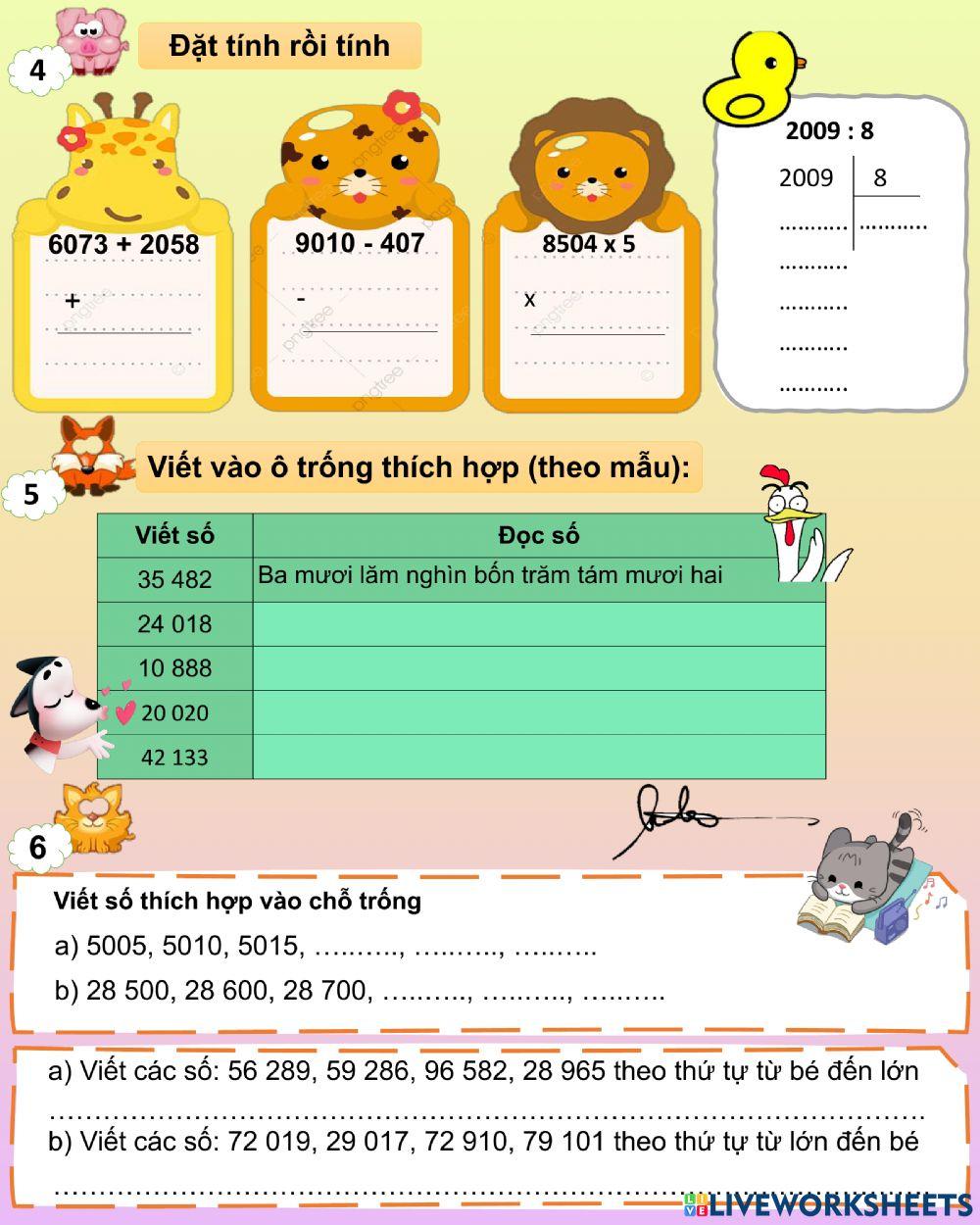 Bài tập cuối tuần lớp 3