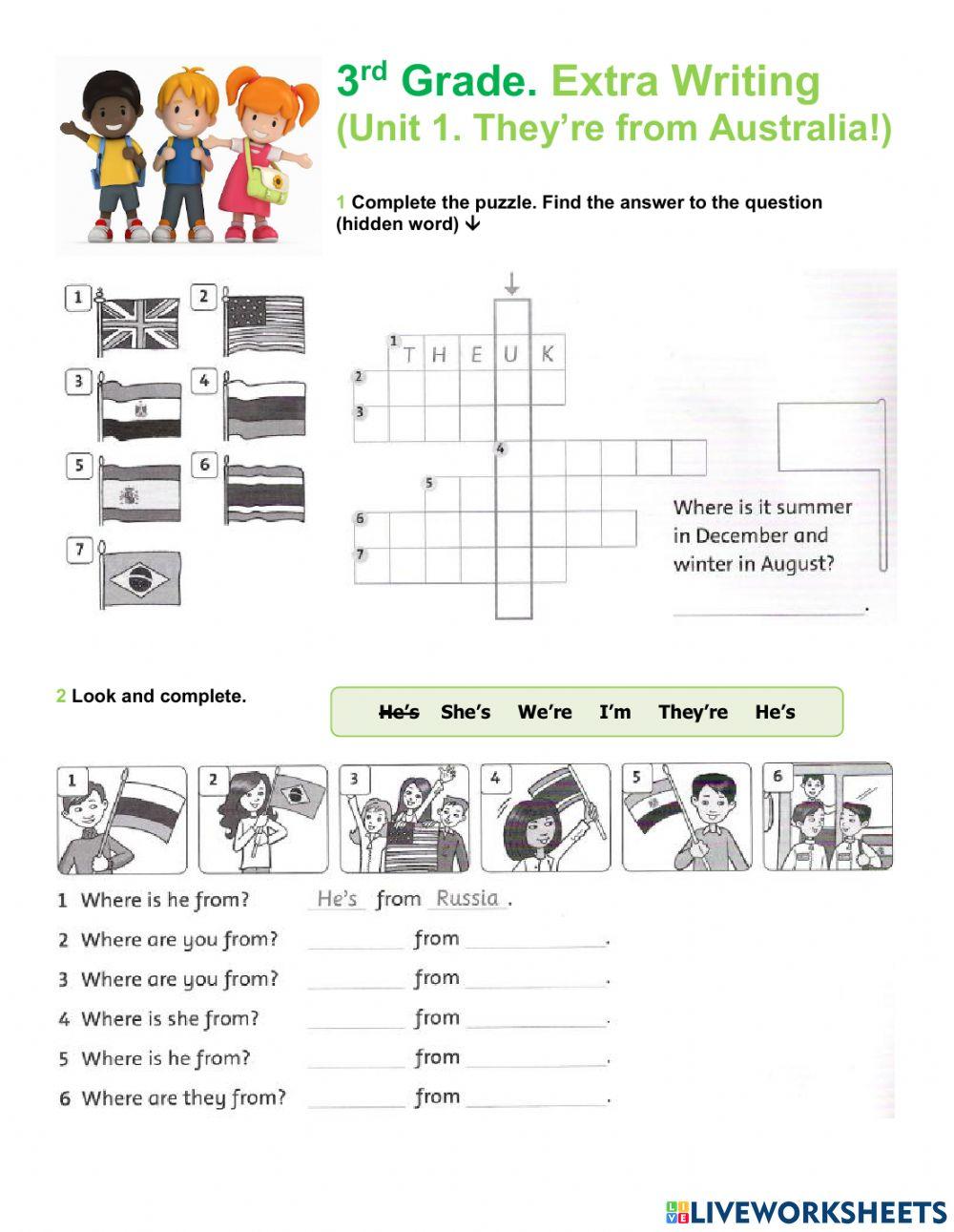 3rd Grade EXTRA WRITING Unit 1