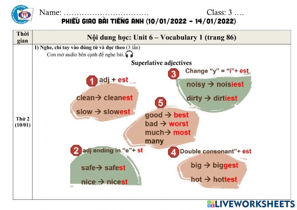 Phiếu giao bài tuần 24(10-1-14-1-22)