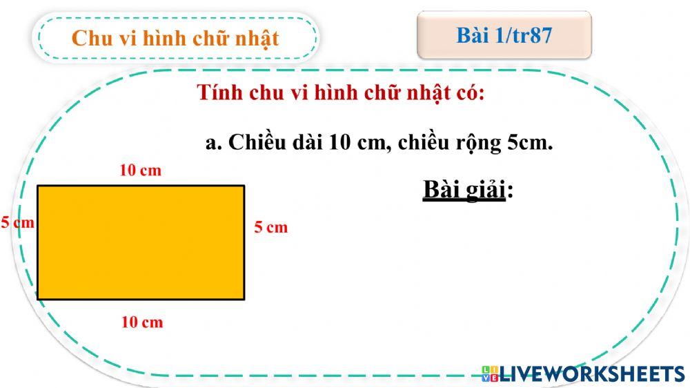 Chu vi hình chữ nhật