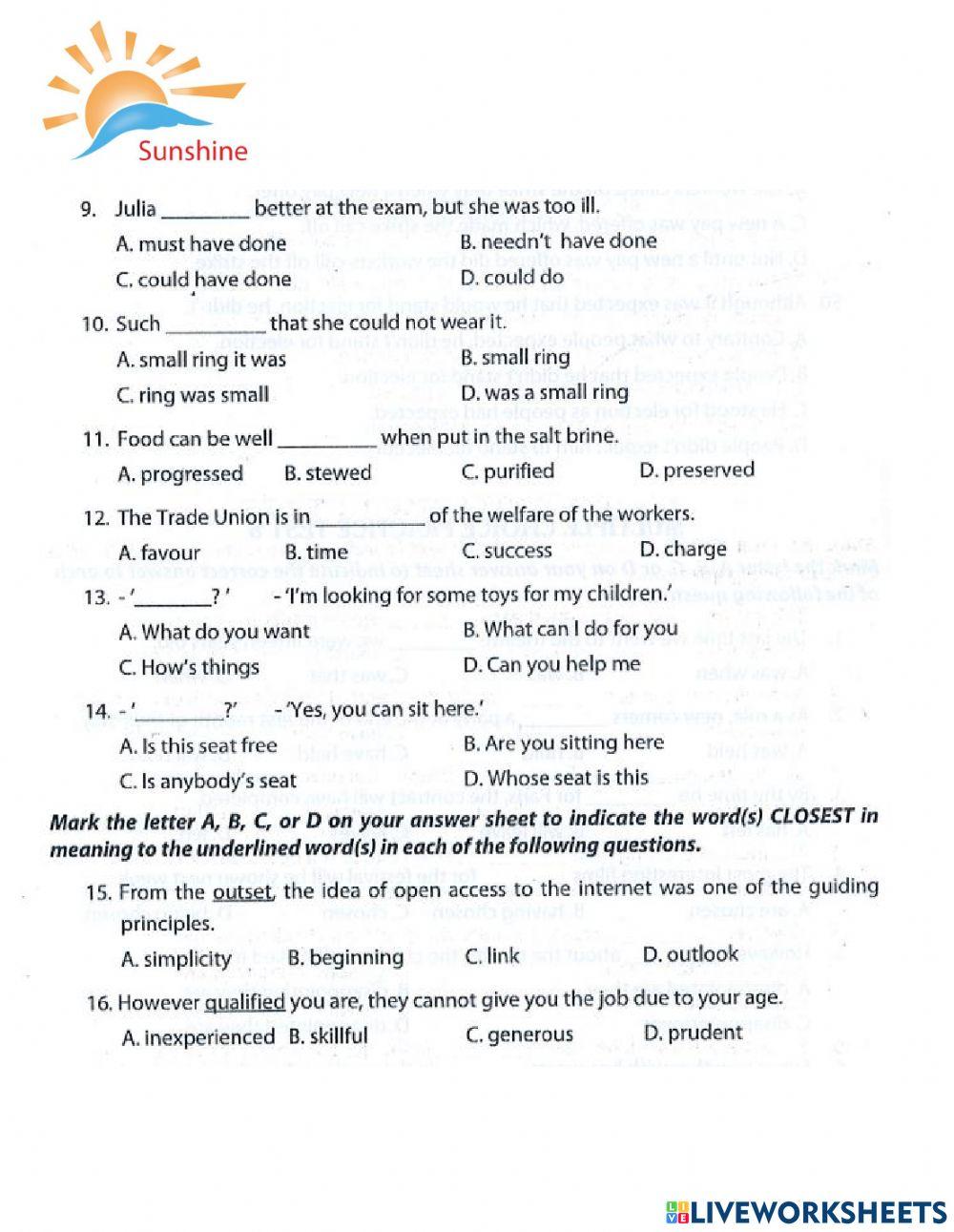 THPT - Practice test 8