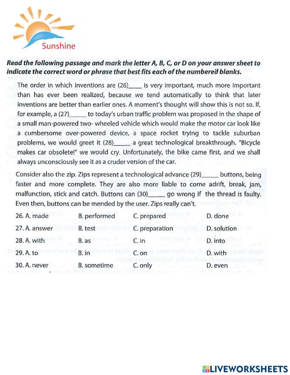 THPT - Practice test 8
