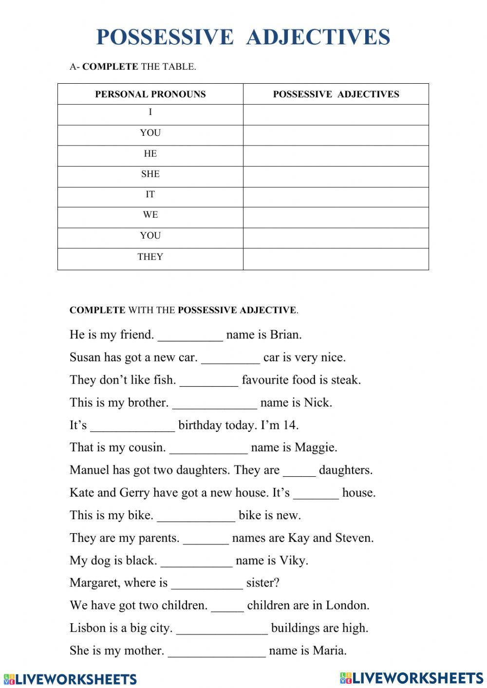 Possessive Nouns - Level 1