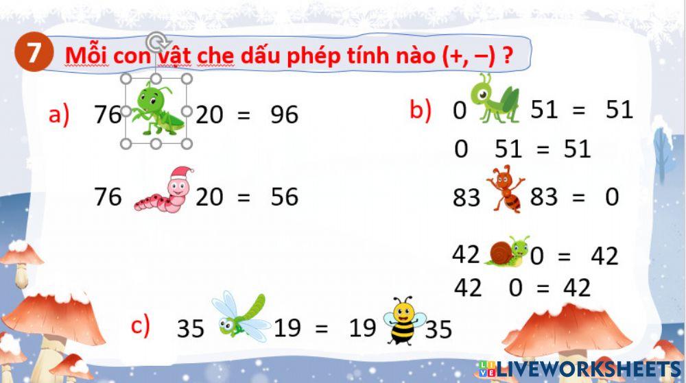 Ôn tập phép cộng và phép trừ