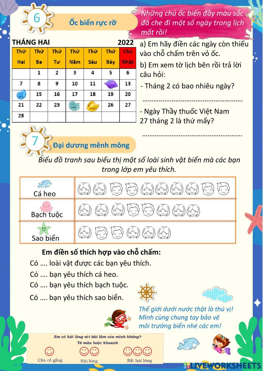 Lớp 2 - Ôn Toán - Tuần 16