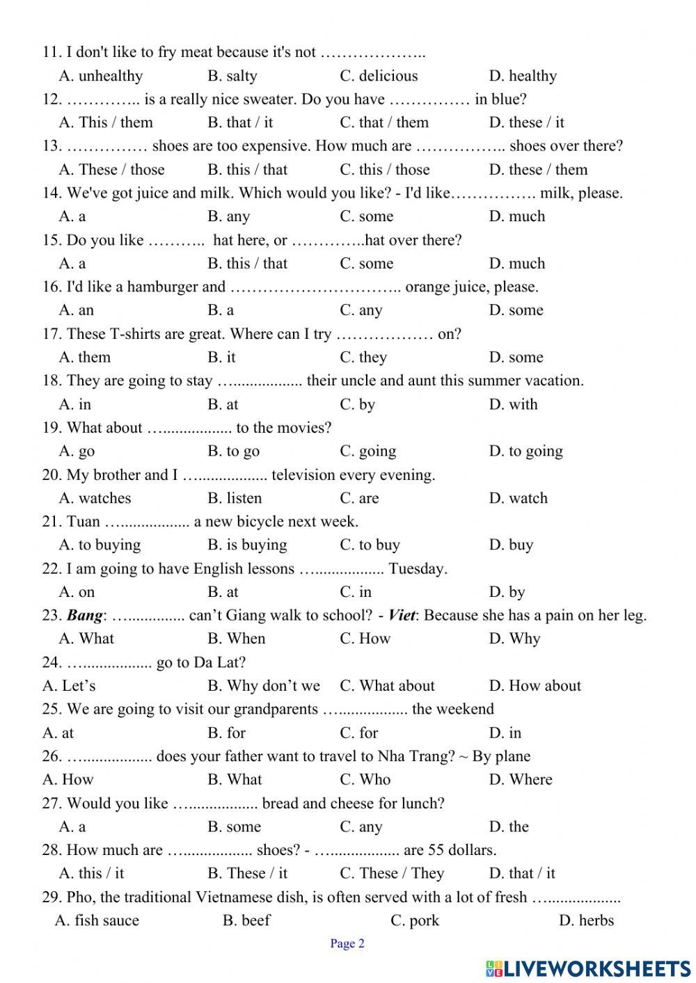 Tieng Anh lop 6 SW -1st Term test 05