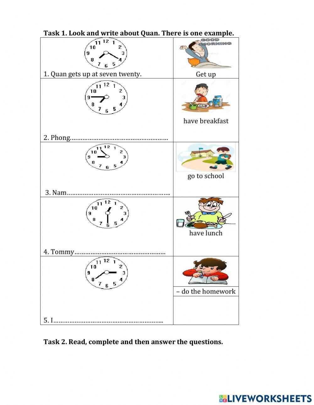 What time is it ? online exercise | Live Worksheets