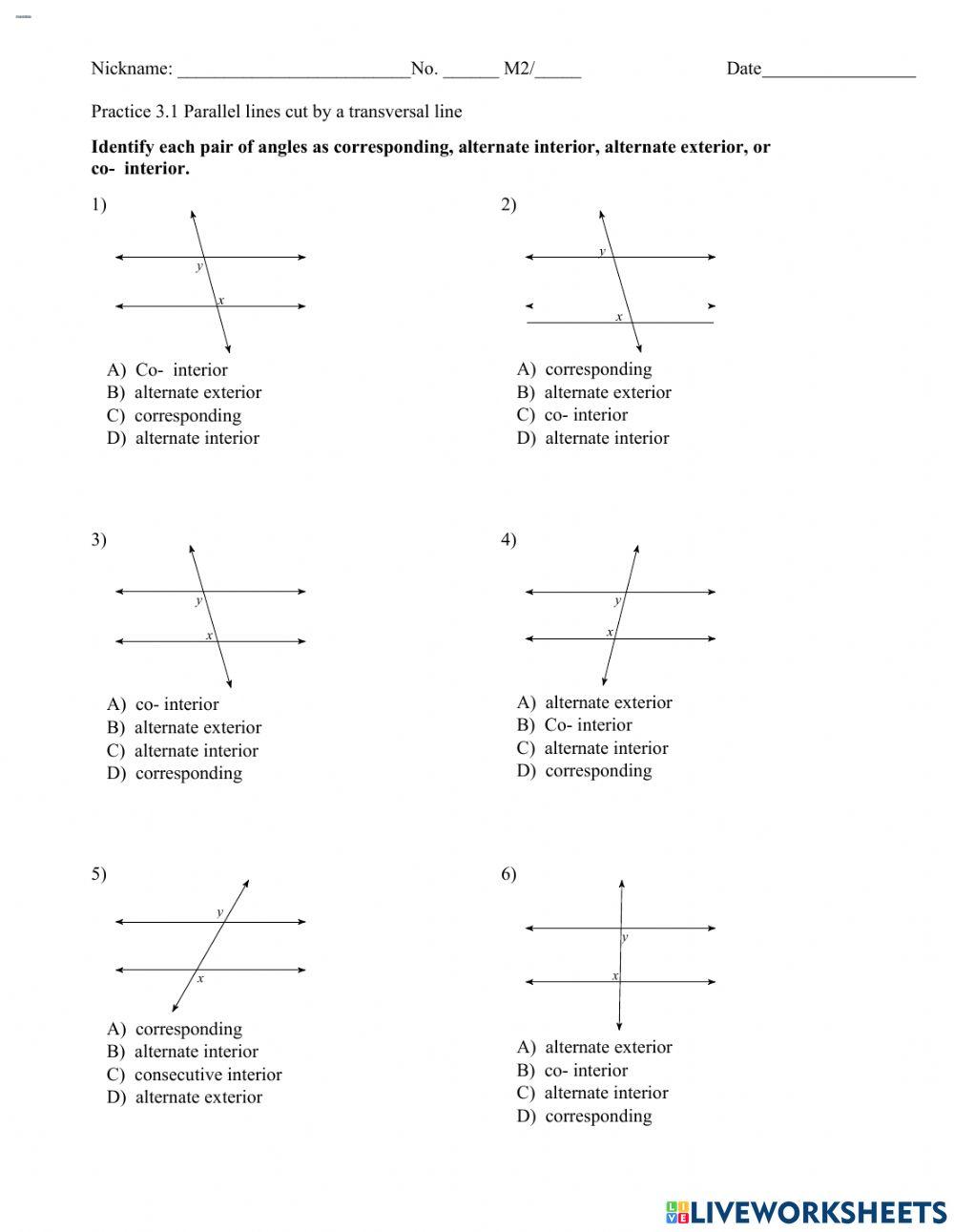 3525258 m2 practice 3.1 parallel lines and transversal