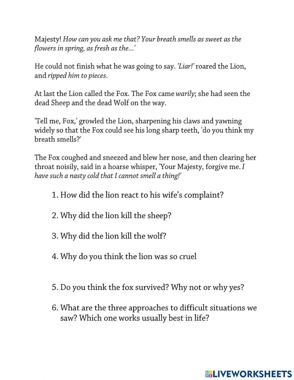 The lion with bad breath