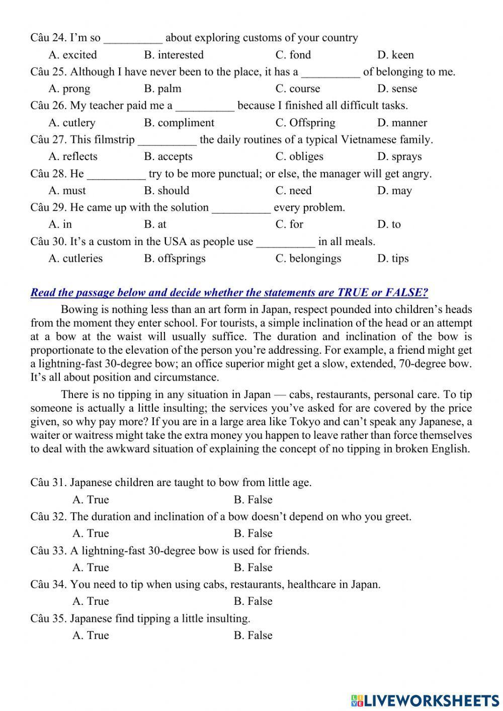 Tieng Anh Lop 8 - 1st Term Test 07