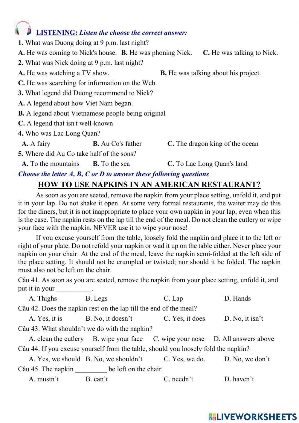Tieng Anh Lop 8 - 1st Term Test 07